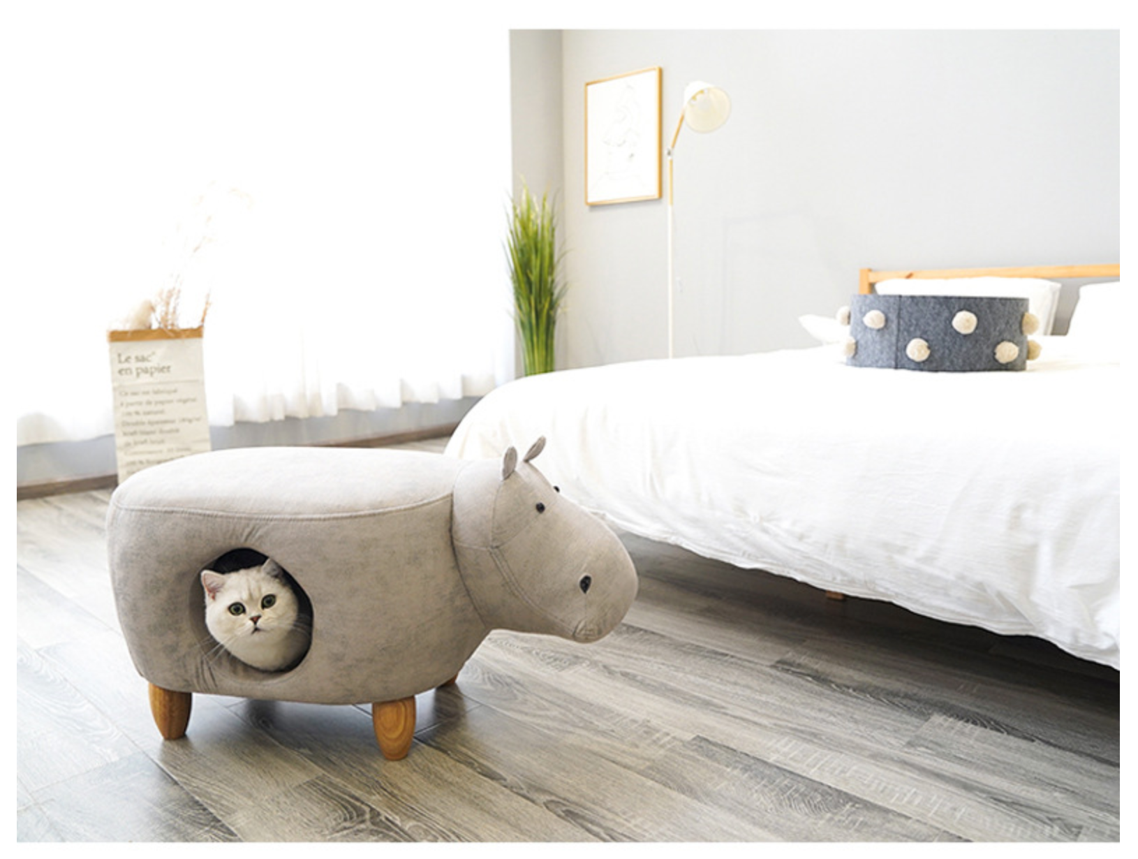 ZEZE Baby Rhinos Soft Footstool Cat House